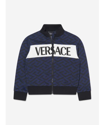 Versace Baby Boys Cotton La Greca Signaure Print Logo Zip Up Top des créatures d'habitude