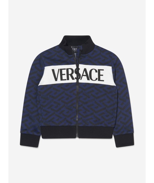 Versace Baby Boys Cotton La Greca Signaure Print Logo Zip Up Top des créatures d'habitude