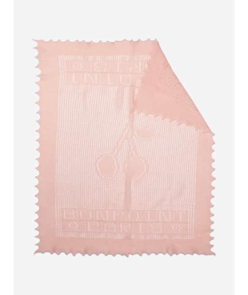 Bonpoint Baby Girls Cotton And Wool Blanket in Pink en ligne