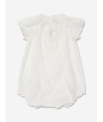 Bonpoint Baby Girls Cotton Romper in Ivory 50% de réduction en Octobre 2024