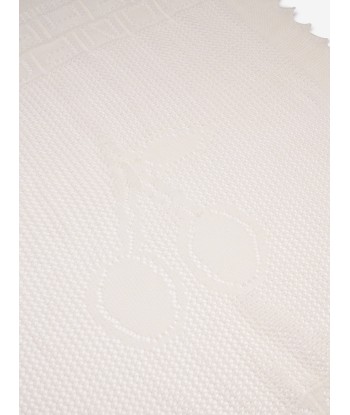 Bonpoint Baby Cotton And Wool Blanket in Ivory la livraison gratuite