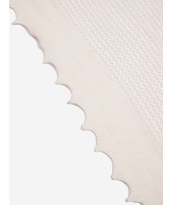 Bonpoint Baby Cotton And Wool Blanket in Ivory la livraison gratuite