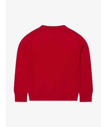 Versace Girls Knitted Medusa Jumper in Red Amélioration de cerveau avec