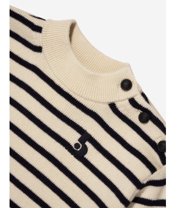 Bonpoint Boys Dantes Knitted Striped Jumper in Ivory la livraison gratuite