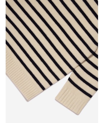 Bonpoint Boys Dantes Knitted Striped Jumper in Ivory la livraison gratuite