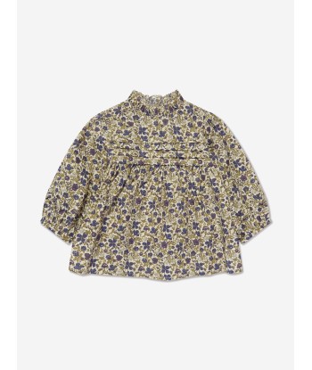 Bonpoint Girls Tess Floral Blouse in Beige en linge