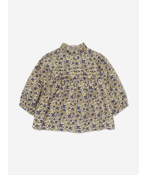 Bonpoint Girls Tess Floral Blouse in Beige en linge