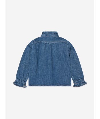 Bonpoint Girls Bree Denim Blouse in Blue la livraison gratuite