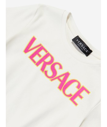 Versace Girls Barocco Logo Dress in White à prix réduit toute l'année