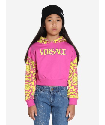 Versace Girls Barocco Logo Hoodie in Pink en linge