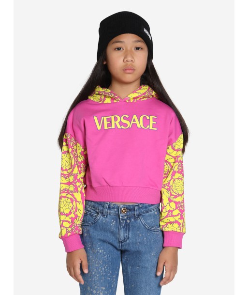 Versace Girls Barocco Logo Hoodie in Pink en linge