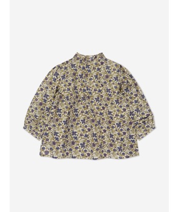 Bonpoint Girls Tess Floral Blouse in Beige en linge