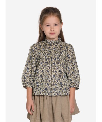 Bonpoint Girls Tess Floral Blouse in Beige en linge