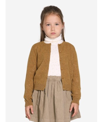 Bonpoint Girls Thindra Cashmere Cardigan in Brown prix pour 