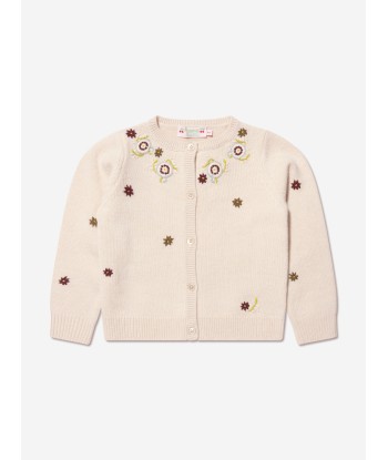 Bonpoint Girls Toesie Wool Cardigan in Ivory en ligne des produits 