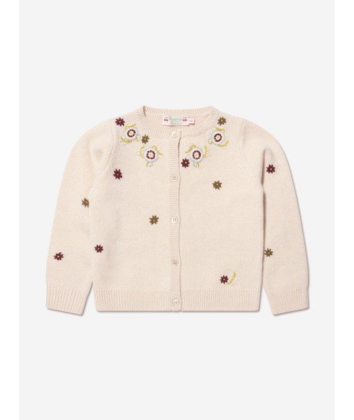 Bonpoint Girls Toesie Wool Cardigan in Ivory en ligne des produits 