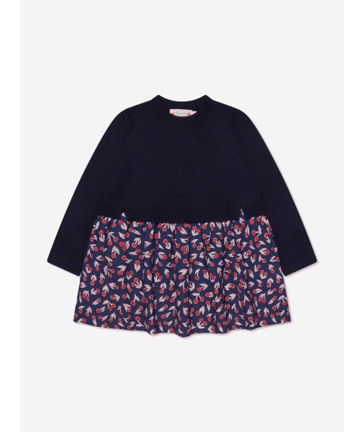 Bonpoint Girls Tayra Sweater Dress in Navy de France