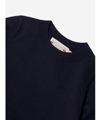 Bonpoint Girls Tayra Sweater Dress in Navy de France