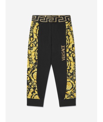 Versace Kids Barocco Logo Joggers in Black de votre