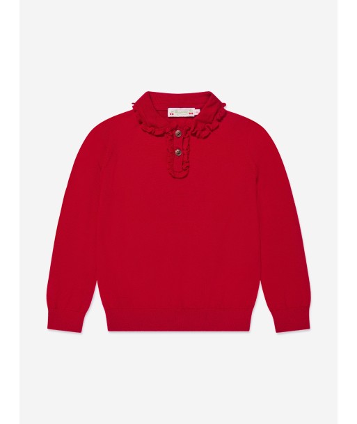 Bonpoint Girls Brynja Wool Jumper in Red pas cher