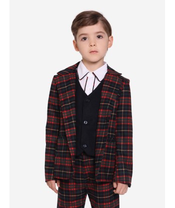 Patachou Boys Tartan Blazer in Navy paiement sécurisé