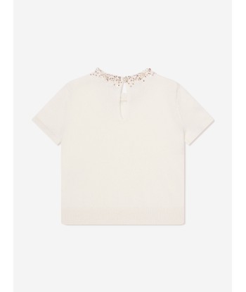 Bonpoint Girls Diaphane Cashmere Top in Ivory 2024