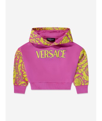 Versace Girls Barocco Logo Hoodie in Pink en linge