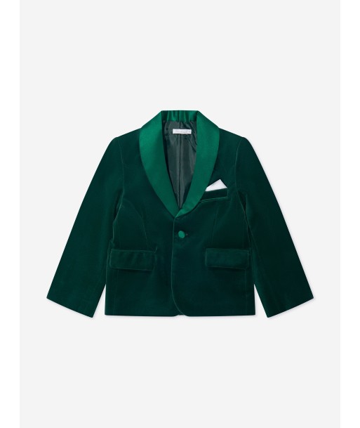 Patachou Boys Velvet Blazer in Green Voir les baskets