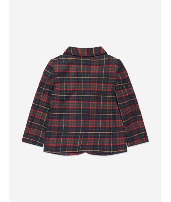 Patachou Boys Tartan Blazer in Navy paiement sécurisé