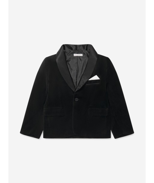 Patachou Boys Velvet Blazer in Black Faites des économies