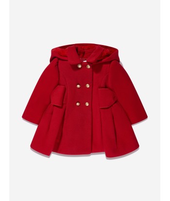 Patachou Girls Hooded Coat in Red Pour