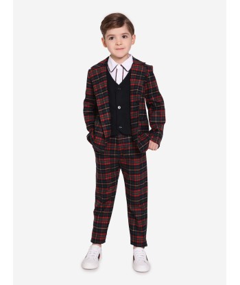 Patachou Boys Tartan Blazer in Navy paiement sécurisé