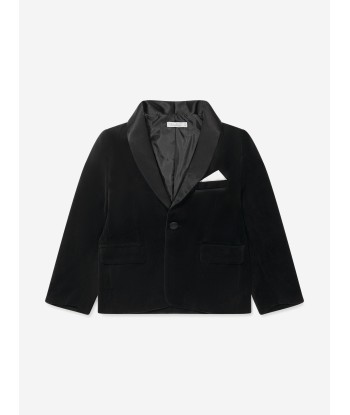 Patachou Boys Velvet Blazer in Black Faites des économies