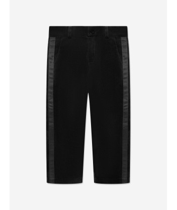 Patachou Boys Cotton Trousers in Black la colonne vertébrale