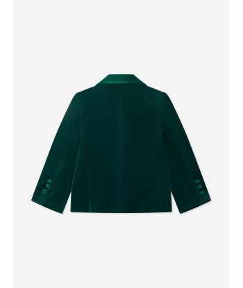 Patachou Boys Velvet Blazer in Green Voir les baskets