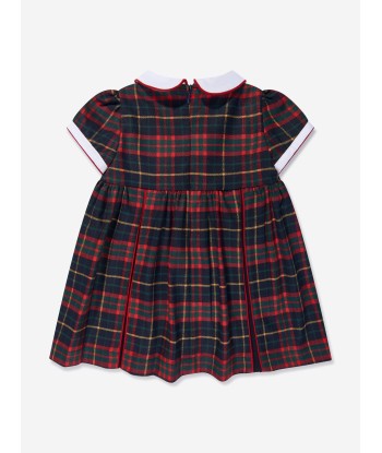 Patachou Baby Girls Tartan Dress in Navy en ligne