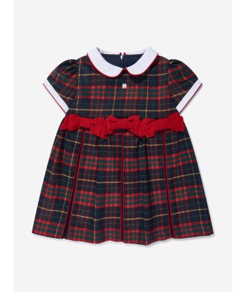 Patachou Baby Girls Tartan Dress in Navy en ligne