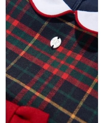 Patachou Baby Girls Tartan Dress in Navy en ligne