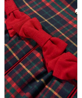 Patachou Baby Girls Tartan Dress in Navy en ligne