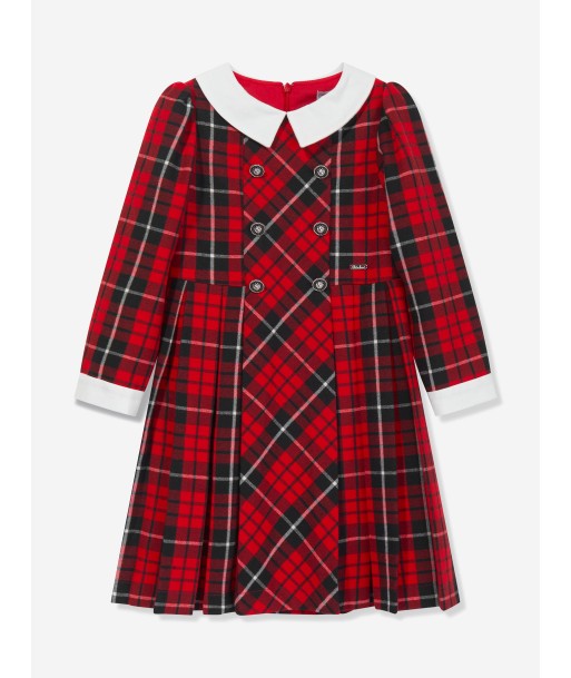 Patachou Girls Tartan Pleated Dress in Red les muscles