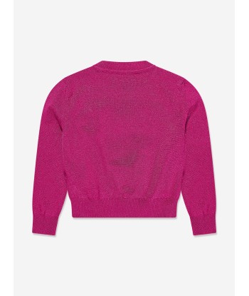 Versace Girls Logo Knitted Sweater in Pink de l' environnement