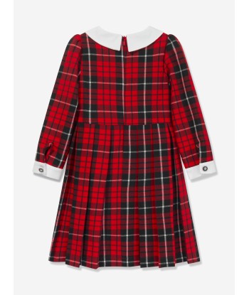 Patachou Girls Tartan Pleated Dress in Red les muscles