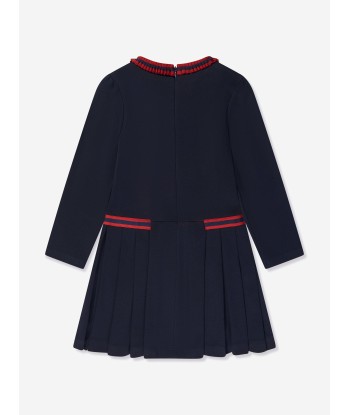 Patachou Girls Jersey Pleated Dress in Navy Amélioration de cerveau avec