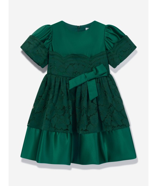 Patachou Girls Satin And Lace Dress in Green sélection de produits