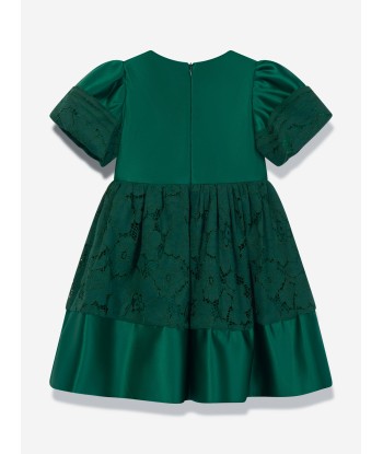 Patachou Girls Satin And Lace Dress in Green sélection de produits