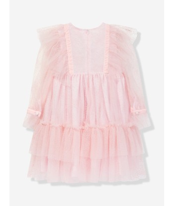 Patachou Girls Tulle Polka Dot Dress in Pink vous aussi creer 