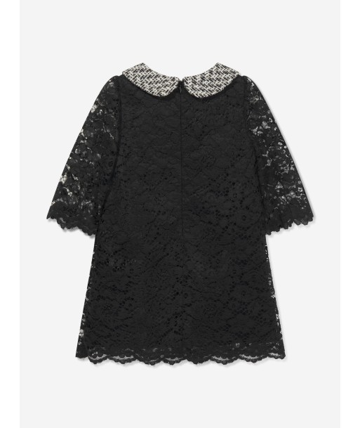 Patachou Girls Lace And tweed Dress in Black En savoir plus