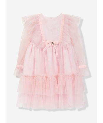 Patachou Girls Tulle Polka Dot Dress in Pink vous aussi creer 