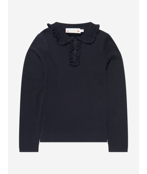 Bonpoint Girls Tiara Wool Polo Jumper in Navy est présent 