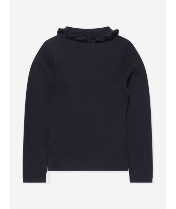 Bonpoint Girls Tiara Wool Polo Jumper in Navy est présent 